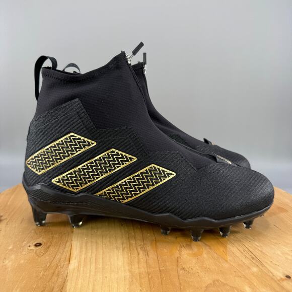Adidas Nasty 2.0 Men’s Size 11.5 Football Cleats Black Gold High Top NEW - Picture 1 of 8